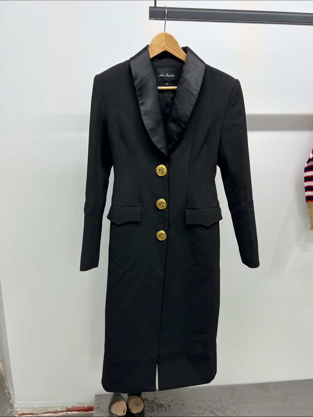 Nana Jacqueline Black Long Trench Coat